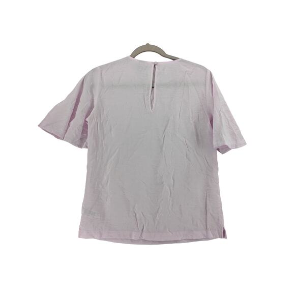 A New‎ Day Blouse Small Pink Relaxed Top Flounce Keyhole Staple Crewneck Office - Picture 2 of 9